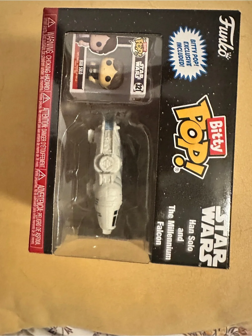 Funko Bitty Pop! Star Wars Han Solo & Millennium Falcon - Black & White